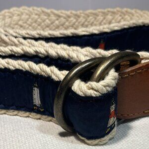 Polo Ralph Lauren Nautical Rope Belt – Lighthouse Motif – Men’s 47"